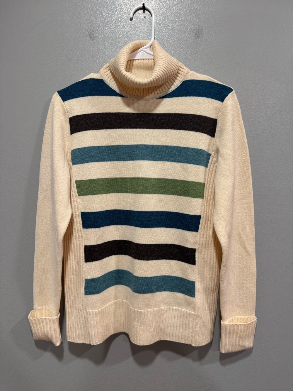 Pendleton Merino Wool Turtle Neck Striped Sweater Size Small